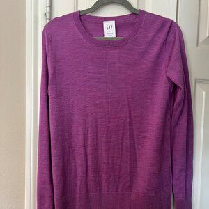 NWT Gap Women's 100% Merino Wool Crewneck Sweater - Purple - Size Medium